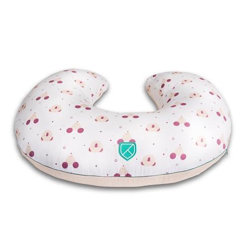 Koala Babycare Cuscino Allattamento Neonato Comodo e Adatto a Tutte le Taglie – Bianco-Rosa Koala