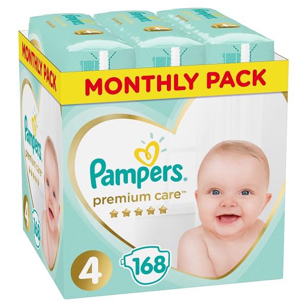 Pampers Premium Protection Pants Taglia 4 Confezione Mensile 168 Pezzi