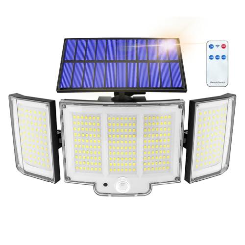 Faretto LED Solare da Esterno 348 LED con Sensore di Movimento e Pannello Solare
