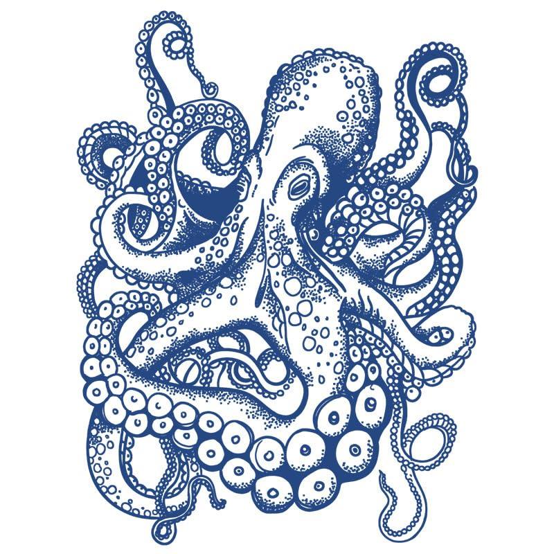 EFARMA Adesivi Tattoo Temporanei Polipo - 2 Fogli Realistici e Impermeabili