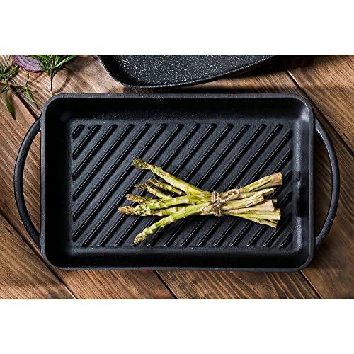 Bergner Piastra in Ghisa per Barbecue Rettangolare 33,5 x 22 cm