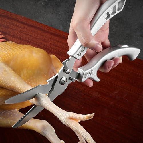 Forbici da cucina in acciaio inox – Forbici professionali da cucina e pollame, ideali per ossa, tacchino, carne, pesce e verdure, confezione da 1