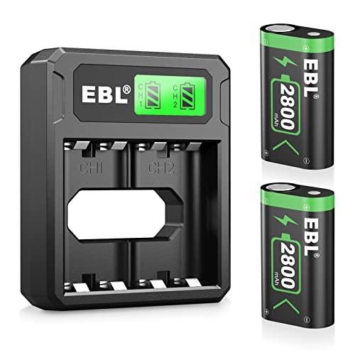 EBL 2800mAh Set Batteria Pile Caricabatterie Adatta per Xbox One, Xbox One S, Xbox One X, Xbox One Elite Controller