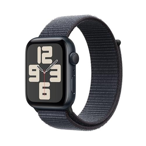 Apple Watch SE (2ª gen.) GPS 44 mm Smartwatch con cassa in alluminio Mezzanotte e cinturino Sport Loop Inchiostro