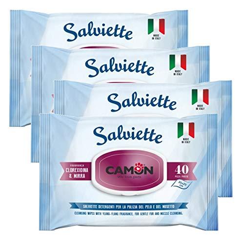 Camon Salviette Detergenti Mirra e Clorexidina - Multipack 4 Confezioni