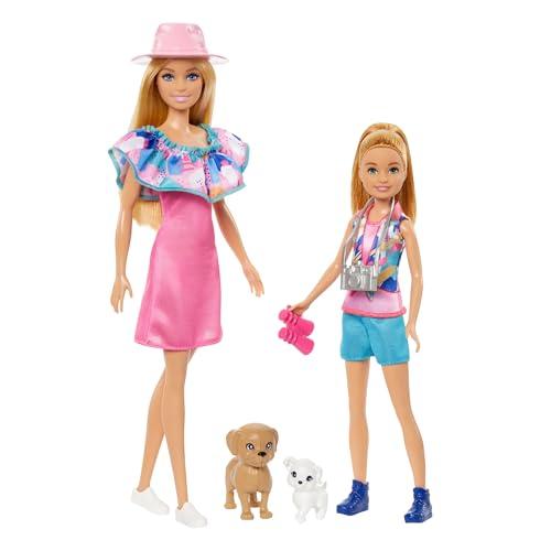Barbie - Set da 2 bambole Barbie e Stacie, con abiti estivi e due cuccioli, tanti accessori inclusi, dal film Stacie to the Rescue, giocattolo per bambini, 3+ anni, HRM09