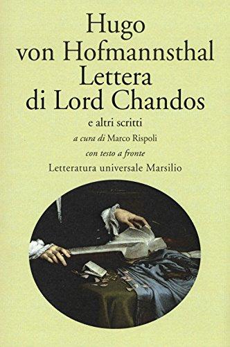 Lettera di Lord Chandos e altri scritti. Testo tedesco a fronte