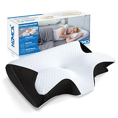 HOMCA Cuscino Ortopedico Ergonomico in Memory Foam Nero