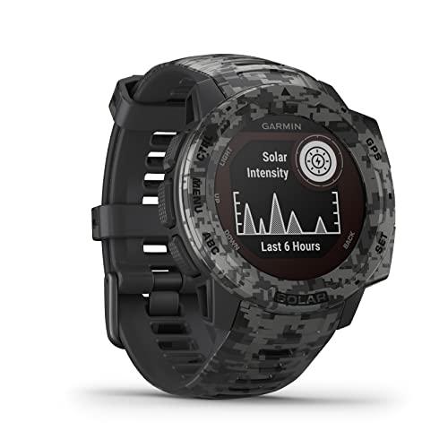Instinct Solar, Camo Edition, Graphite - Smartwatch Gps Ultra-Resistente con Ricarica Solare, Cardio, Pulseox, App Multisport