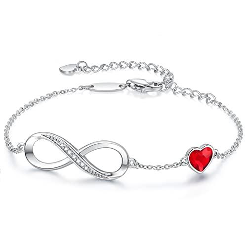 LOUISA SECRET Bracciale Donna Braccialetto Infinito Bracciali Cuore Bracciale Gioielli Regalo Natale Regalo Festa della Mamma Compleanno Per Moglie Amiche Amica