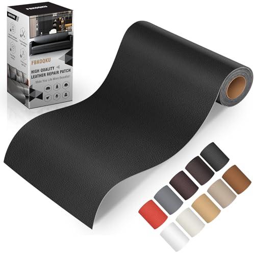 FBKOQKU Pelle Adesiva per Riparazioni - Patch Riparazione in Pelle Autoadesiva 10x200cm - Nero