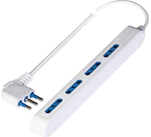 Presa Multipla Salvaspazio SPAZIOZERO 4 Prese Bivalenti Cavo 1,5m Bianca IMQ