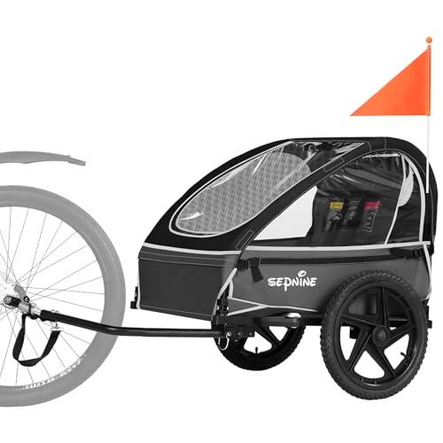 Sepnine Rimorchio Bici per Bambini Nero - Avventure Sicure e Divertenti