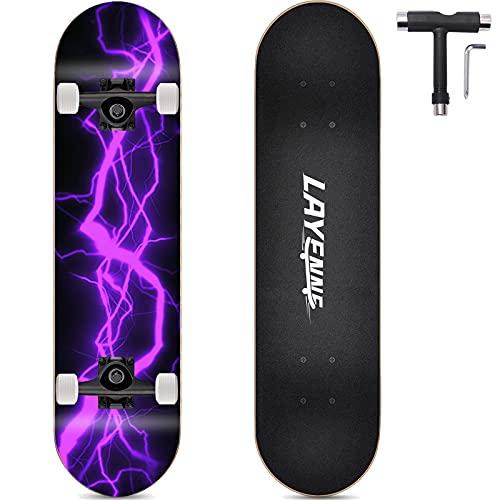 Skateboard Completo Professionale LAYENNE - Purple Lightning