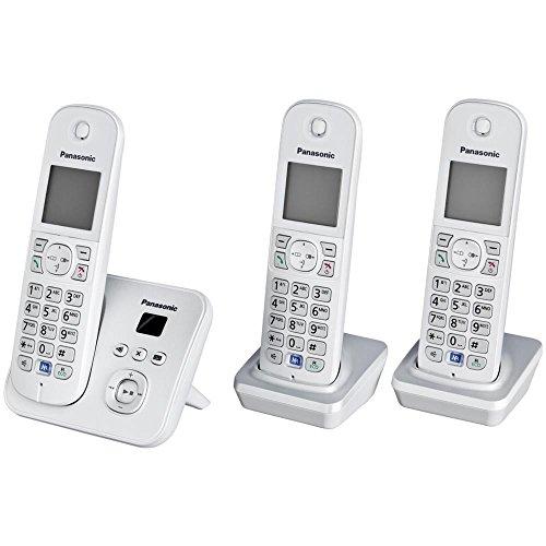 Panasonic KX-TG6823 - Trio di Telefoni Cordless DECT Argento con Segreteria Telefonica