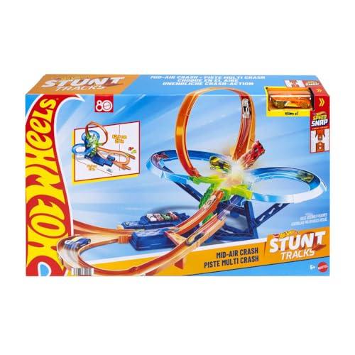 Hot Wheels - Scontri Volanti, set pista per acrobazie e corse senza sosta