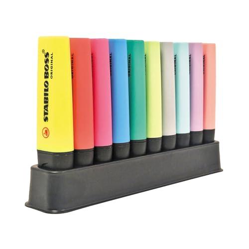 Evidenziatore Stabilo Boss Original Desk-Set - 10 Colori Assortiti