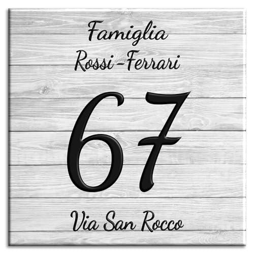 Targa Decorativa Personalizzabile per Numero Civico in Ceramica
