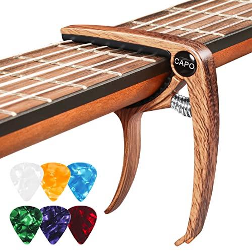 Capotasto Universale per Chitarra Acustica, Elettrica, Classica, Ukulele, Basso e Violino con Plettri
