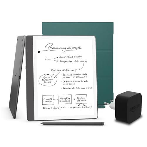 Kindle Scribe (versione 2024) 16 GB con Cover Amazon Plant e Alimentatore Powerfast 9W