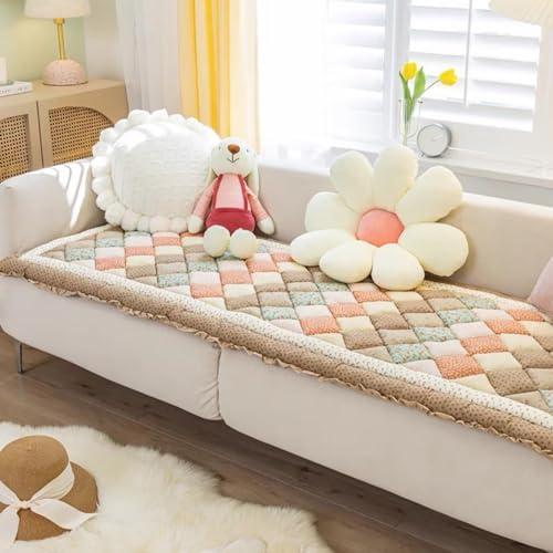 Copridivano per Cani FunnyFuzzy, Grande Plaid Quadrato Crema