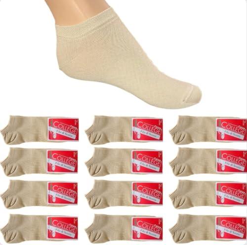 Infinity 12 Paia Calzini Fantasmini in Puro Cotone Filo di Scozia Elasticizzato Made in Italy