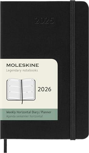 Moleskine Agenda Settimanale Orizzontale 2026 Pocket Nera