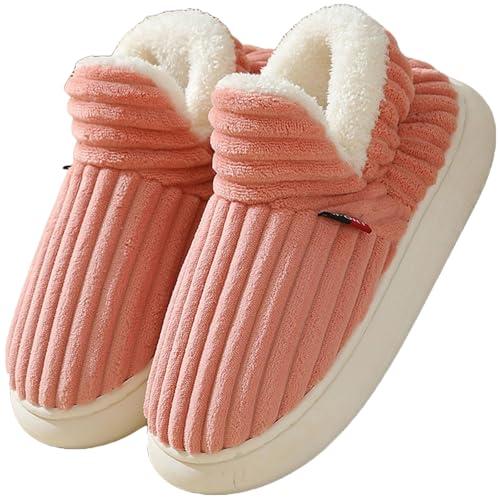 Misolin Pantofole Donna Invernali in Peluche Rosa