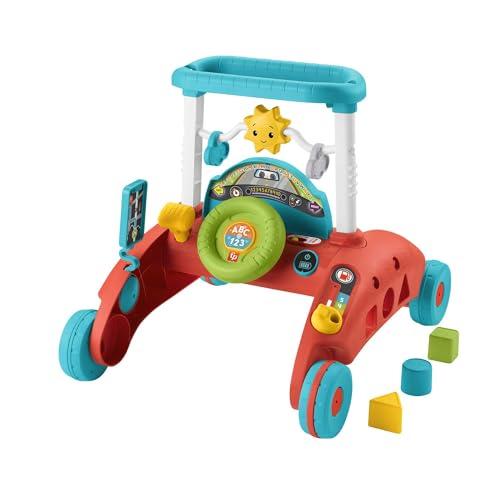 Fisher-Price Primi Passi al Volante, giocattolo ispirato a una macchina che incoraggia i bambini a camminare, Giocattolo per Bambini 6-36 Mesi, Versione Inglese+Italiano+Portoghese+Spagnolo HJP46
