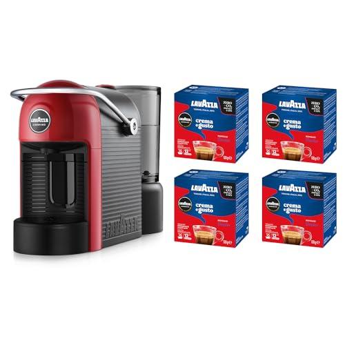 Lavazza A Modo Mio Jolie Evo, Macchina per Caffè Espresso con 64 Capsule Lavazza A Modo Mio Crema e Gusto Classico Incluse, Rossa