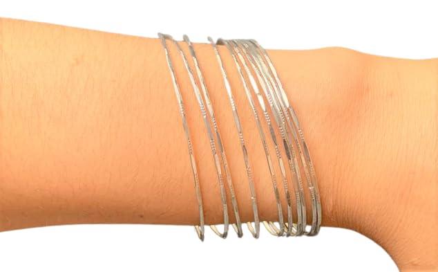 ⊹⊱✿ SET DI 10 BRACCIALETTI DELICATI ✿⊰⊹ in argento