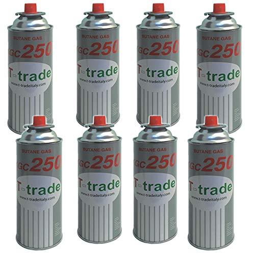 T-Trade Kit Bombolette Gas Butano Multipack 8 Pezzi