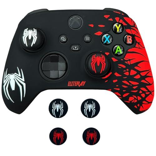 Cover in Silicone Antiscivolo ElitePlay Black and Red Spider per Controller Xbox