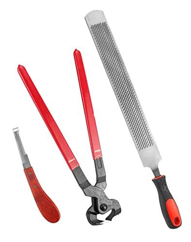 QWORK® Set di 3 Kit di Strumenti Professionali per Tagliare Gli Zoccoli da Maniscalco