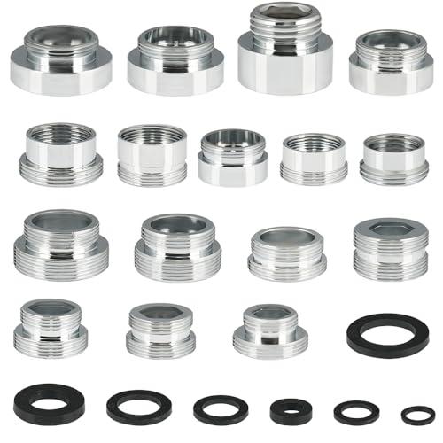 Set di 16 adattatori per rubinetto, 16 – 28 mm, universale, adattatore per rubinetto da giardino con guarnizioni, doppio filetto, attacco per tubo da giardino, filtro dell'acqua, lavello