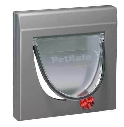 PetSafe Staywell Classic, Gattaiola Manuale per Gatti, Chiusura Magnetica, 4 Modalità di Bloccaggio, Entrata e Uscita, Gattaiola per Vetro, Legno, PVC e Pareti, Montagio Facile, Tunnel Incluso, Grigio
