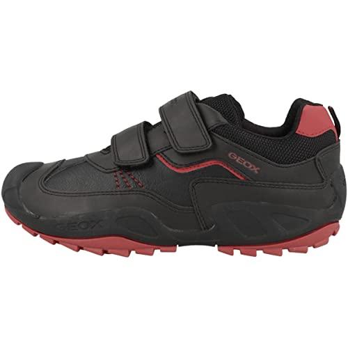 Geox J New Savage Boy A, Scarpe Bambini e ragazzi, Nero/Rosso (Black/Red), 38 EU