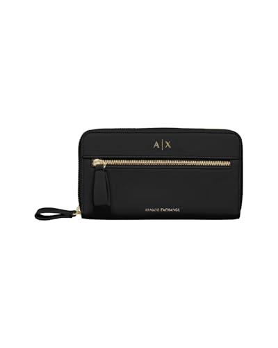 Armani Exchange Portafoglio Donna Diane Nero con Logo Embossed