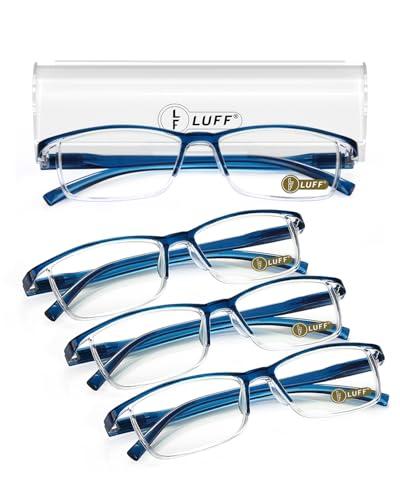 LUFF 4Pairs Occhiali da lettura anti-raggi blu Lettori ultraleggeri portatili (2.25X)