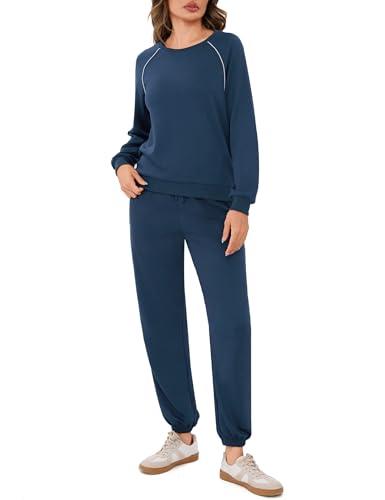 Terecey Completo Tuta Felpata Donna Curvy Comoda e Completa Marina XL