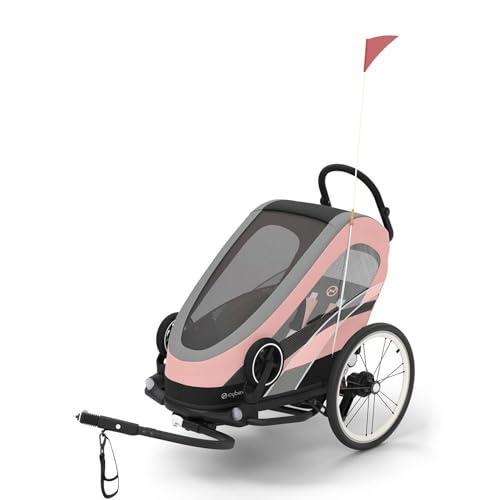 Cybex ZENO Bike 2-in-1 Rimorchio Bici e Passeggino - Nero/Argento/Rosa