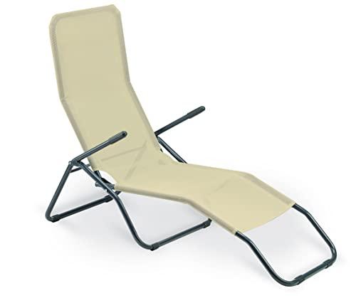 Sdraio Basculante Formentera Garden Friend in Acciaio e Textilene Beige