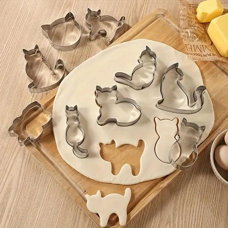 Generic Set di 9 formine per biscotti a forma di gattino, adorabili a tema gatto