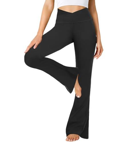 Getervb Pantaloni da Yoga Donna Vita Alta V-Cross Leggings Bootcut