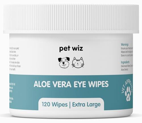Pet Wiz Salviette Naturali Extra Large per Occhi di Cani - 120 Pezzi