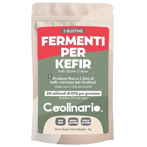 Coolinario Fermenti Lattici per Kefir - 5 Bustine per un Kefir di Latte Fatto in Casa Delizioso e Probiotico