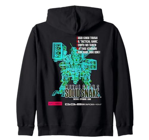 Felpa con Cappuccio Metal Gear Box Art Giappone Retro Gamer Classic 8-Bit Stealth