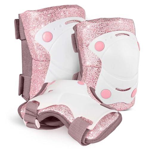 Cariboo Set Di Protezioni Pattini Per Bambini Bicicletta Pattinaggio Monopattino 3 Pezzi S Violetta Ballerina