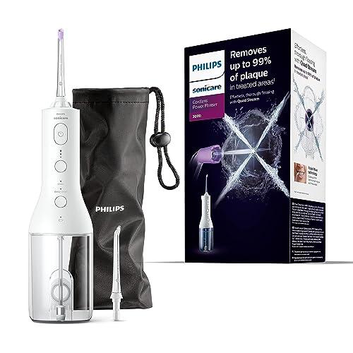 Philips Sonicare Irrigatore Orale Power Flosser 3000 Cordless - Bianco (Modello HX3826/31)