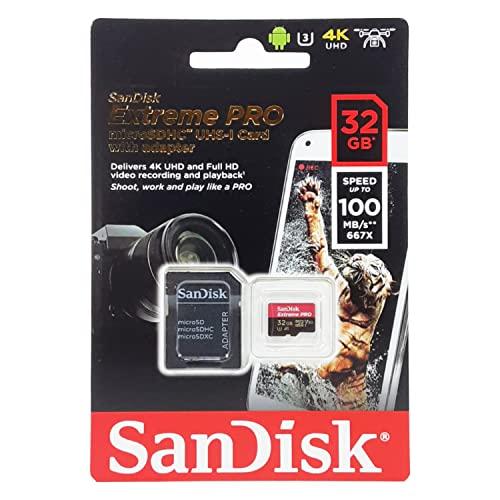 SanDisk Extreme Pro Scheda di Memoria microSDHC da 32 GB e Adattatore SD
